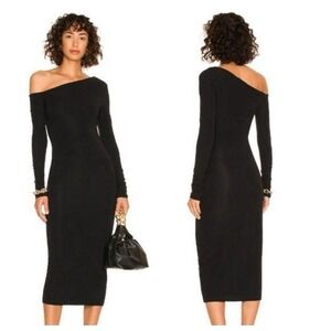 Weekend Stories Revolve Serilda Long Sleeve Black Midi Dress Sz XL NWT‎